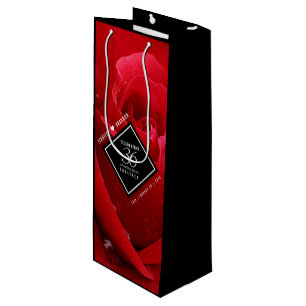 Elegant 36th Rose Wedding Anniversary Celebration Wine Gift Bag