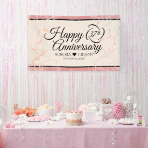Elegant 37th Alabaster Wedding Anniversary Banner