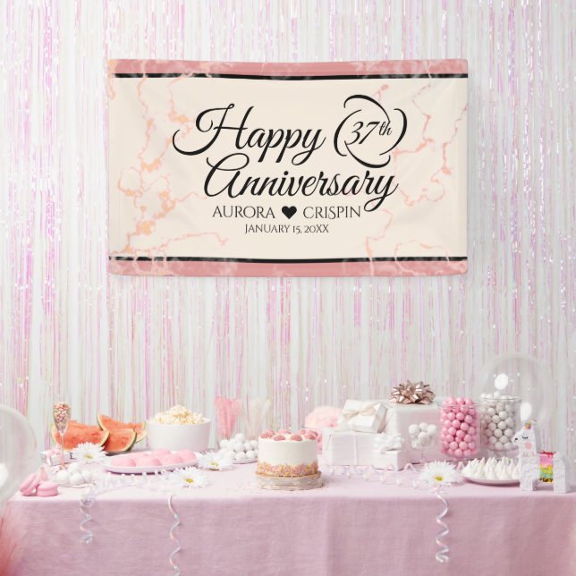 Elegant 37th Alabaster Wedding Anniversary Banner (Party)