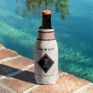 Elegant 37th Alabaster Wedding Anniversary Bottle Cooler