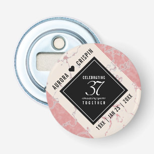 Elegant 37th Alabaster Wedding Anniversary Bottle Opener