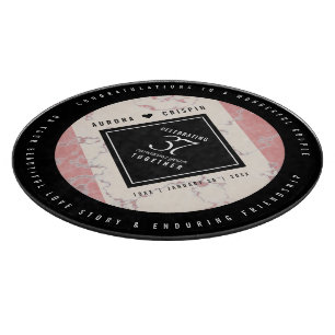 Elegant 37th Alabaster Wedding Anniversary Cutting Board