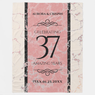 Elegant 37th Alabaster Wedding Anniversary Fleece Blanket