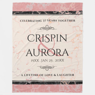 Elegant 37th Alabaster Wedding Anniversary Fleece Blanket