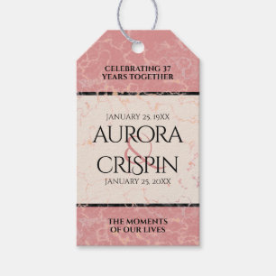 Elegant 37th Alabaster Wedding Anniversary Gift Tags