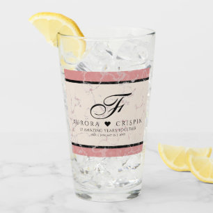 Elegant 37th Alabaster Wedding Anniversary Glass