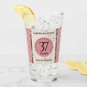 Elegant 37th Alabaster Wedding Anniversary Glass