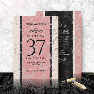 Elegant 37th Alabaster Wedding Anniversary Invitation
