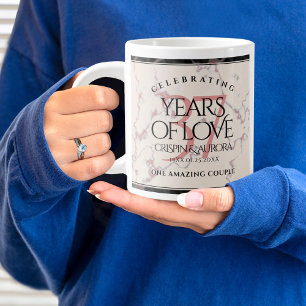 Elegant 37th Alabaster Wedding Anniversary Large Coffee Mug