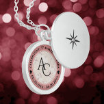 Elegant 37th Alabaster Wedding Anniversary Locket Necklace<br><div class="desc">Celebrate the 37th wedding anniversary with this commemorative locket! Elegant black and white lettering on a creamy, fine-grained white and rose gold marbled background add a memorable touch for this special occasion and milestone. Customise with couple's initials, a special message, and dates for their alabaster anniversary. ** Alabaster effect is...</div>