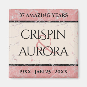 Elegant 37th Alabaster Wedding Anniversary Magnet