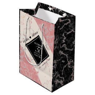 Elegant 37th Alabaster Wedding Anniversary Medium Gift Bag