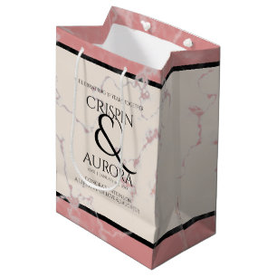 Elegant 37th Alabaster Wedding Anniversary Medium Gift Bag