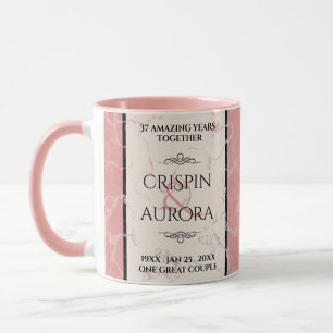 Elegant 37th Alabaster Wedding Anniversary Mug