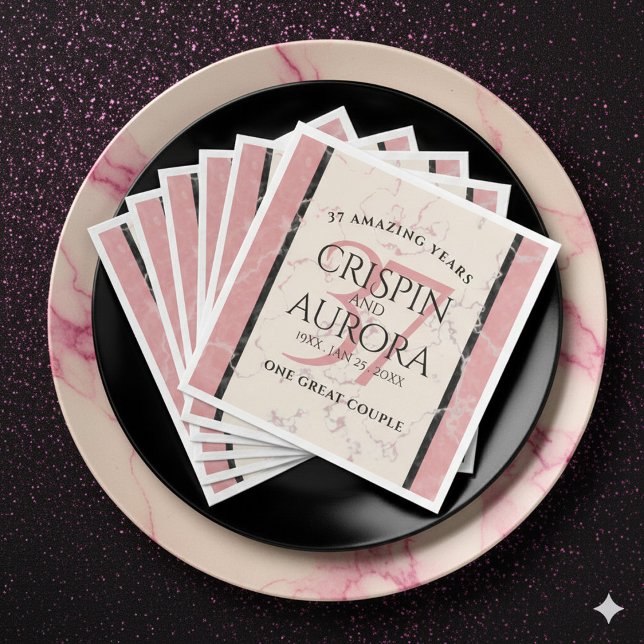 Elegant 37th Alabaster Wedding Anniversary Napkin (Elegant 37th Alabaster Wedding Anniversary Napkins Cover Photo)