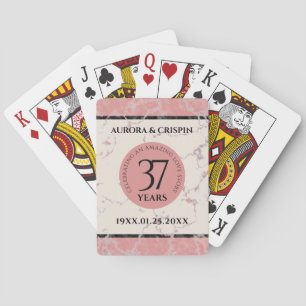 Elegant 37th Alabaster Wedding Anniversary Playing Cards