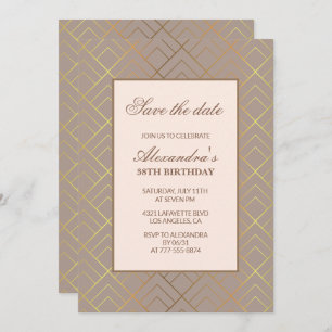 Elegant 38th birthday invitations Save the date
