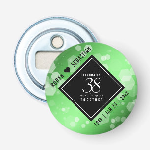 Elegant 38th Emerald Wedding Anniversary Bottle Opener