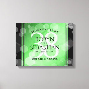 Elegant 38th Emerald Wedding Anniversary Canvas Print