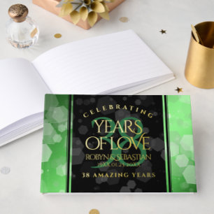 Elegant 38th Emerald Wedding Anniversary Guest Book