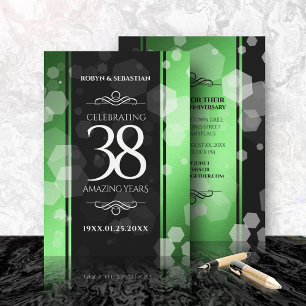 Elegant 38th Emerald Wedding Anniversary Invitation