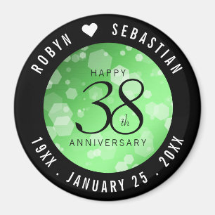 Elegant 38th Emerald Wedding Anniversary Magnet