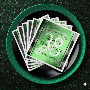 Elegant 38th Emerald Wedding Anniversary Napkin