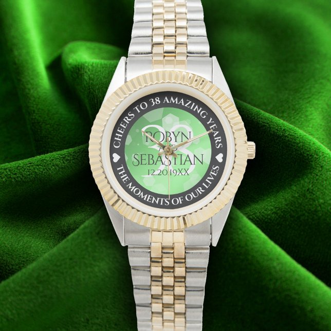 Elegant 38th Emerald Wedding Anniversary Watch (Elegant 38th Emerald Wedding Anniversary Wristwatch Cover Photo)