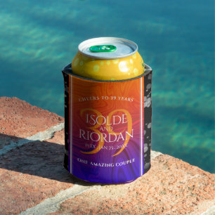 Elegant 39th Agate Wedding Anniversary Celebration Can Cooler