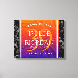 Elegant 39th Agate Wedding Anniversary Celebration Canvas Print