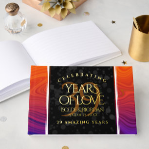 Elegant 39th Agate Wedding Anniversary Celebration Guest Book