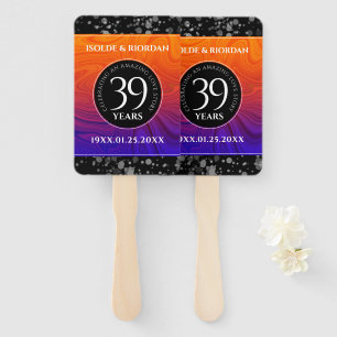 Elegant 39th Agate Wedding Anniversary Celebration Hand Fan