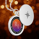 Elegant 39th Agate Wedding Anniversary Celebration Locket Necklace<br><div class="desc">Celebrate the 39th wedding anniversary with this commemorative locket! Elegant white lettering on a swirling, burnt orange to deep purple background add a memorable touch for this special occasion and extraordinary milestone. Customise with couple's initials, a special message, and dates for their agate anniversary. Design © W.H. Sim. See more...</div>