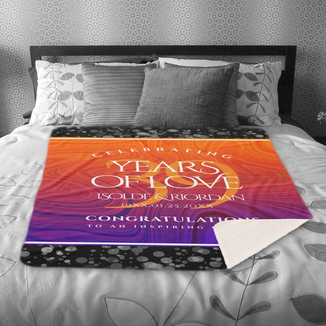 Elegant 39th Agate Wedding Anniversary Celebration Sherpa Blanket (Elegant 39th Agate Wedding Anniversary Sherpa Fleece Blanket Cover Photo.)