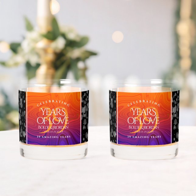 Elegant 39th Agate Wedding Anniversary Celebration Whiskey Glass (Insitu (Wedding))