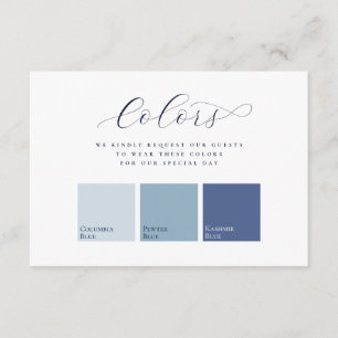 Elegant 3 Colour Swatches Wedding Attire Enclosure Card
