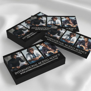 Elegant 3 Images Photos Triptych Model Agency Business Card