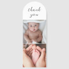 Elegant 3 Photo Collage Custom Text Baby Thank You
