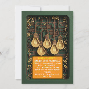 Elegant 3D Paper Cut Rustic Botanical Invite
