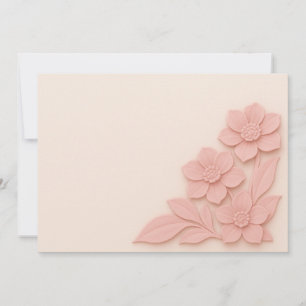 Elegant 3D Pink Flowers on Soft Background Thank You Card