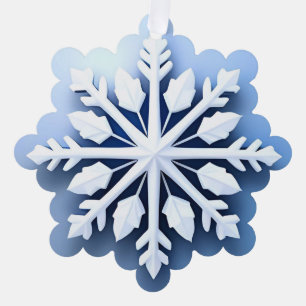 Elegant 3d Snowflake Design Tree Decoration Card