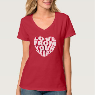 Elegant 3D Text Design Love From Your Heart T-Shirt