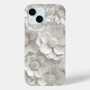 Elegant 3D White Floral Phone Case