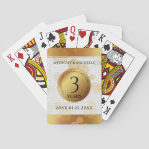 Elegant 3rd Leather Wedding Anniversary Playing Cards