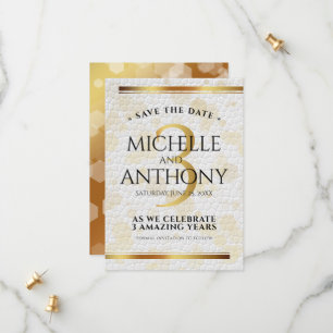 Elegant 3rd Leather Wedding Anniversary Save The Date