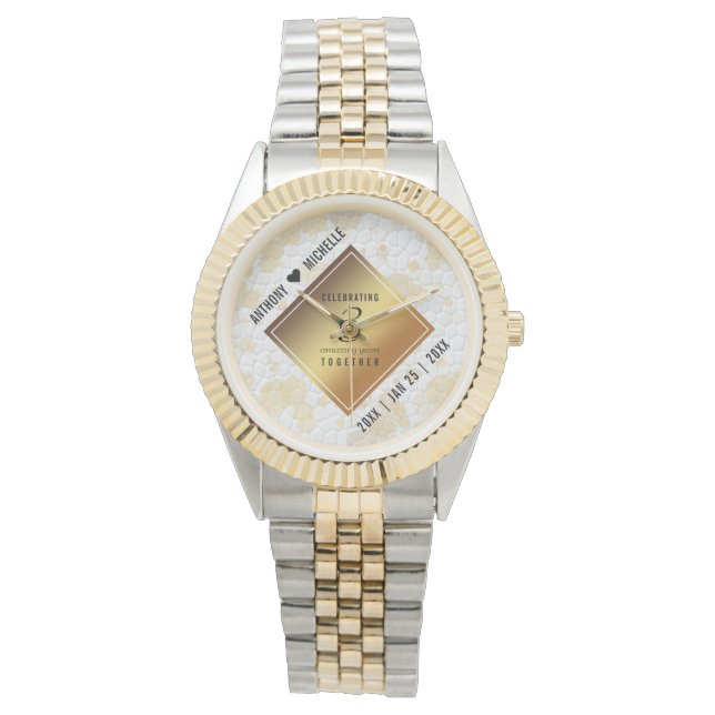 Elegant 3rd Leather Wedding Anniversary Watch (Front)