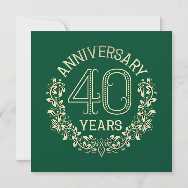 Elegant 40 Anniversary Invitation (Front)