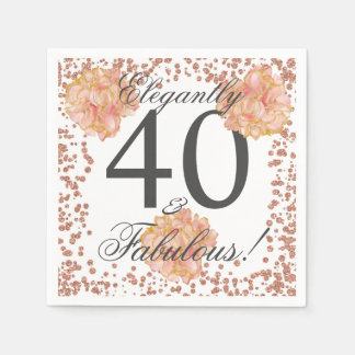 Elegant 40 & Fabulous Napkin