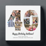 Elegant 40 Number Photo Collage Custom Greeting Plaque<br><div class="desc">Display your favorite pictures into a number collage! Makes a perfect anniversary or birthday present for a loved one. Photography © Storytree Studios,  Stanford,  CA</div>