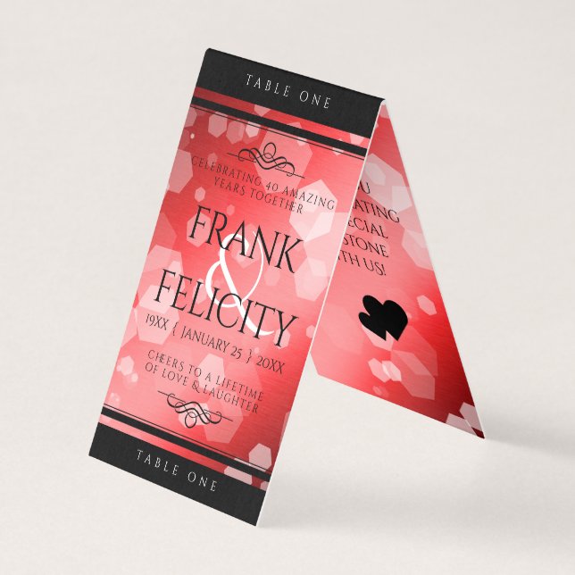 Elegant 40th 80th Ruby Wedding Anniversary (Front)